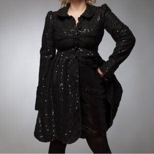 Vintage Betsey Johnson Glam Rock Sequin Whimsigoth Jacket Punk Goth Pinup Size 4